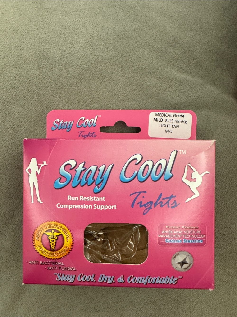 New Tamara Light Tan Stay Cool Footed Medical Grade Compression Tights 8-15mmhg